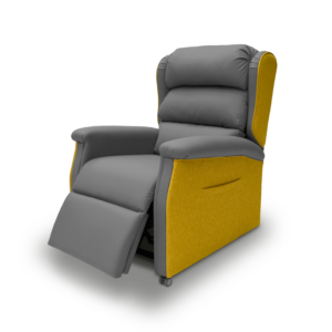Mobility Scotland - Symphony Health Care Chair Symphony YellowGrey FootboardUp Mobility Scotland - Health Care Chairs - Symphony in yellow and Grey